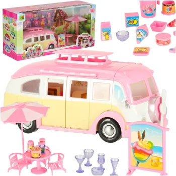 Toy Ice Cream Truck - Camper with Accessories, 30 Pieces
