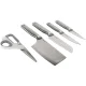 Joseph Joseph Elevate Fusion 5-Piece Knife and Scissors Set with Beechwood Block