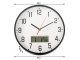 Wall clock large silent 30cm round pointer date temperature wood