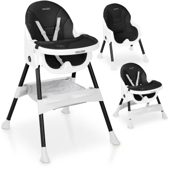 Ricokids Mani 3-in-1 Adjustable High Chair, Black