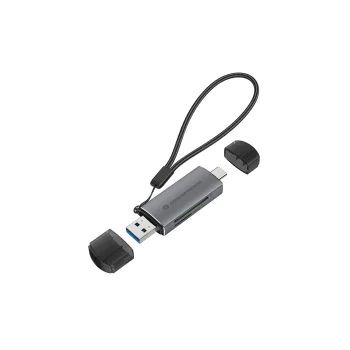 Conceptronic BIAN05G 2-in-1 Dual Plug Card Reader Grey