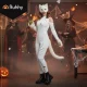 Ruhhy 00026249 Cat/Fox/Wolf Costume 4-Piece Set, White