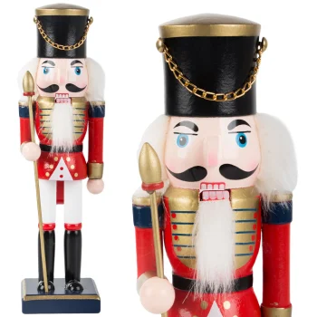 Wooden Nutcracker Christmas Decorative Figurine, 35 cm
