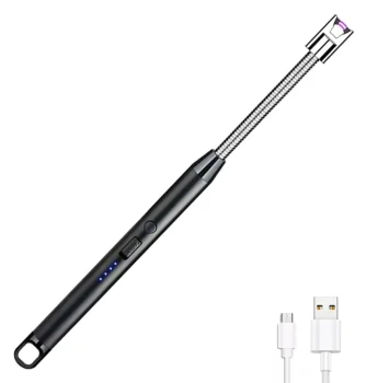 USB Plasma Lighter, Black and Silver