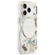 Guess IML Glitter Flowers Triangle MagSafe Phone Case Cover iPhone 17 Pro - White
