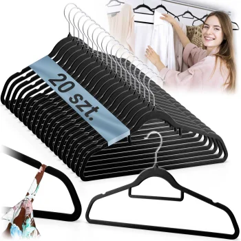Massido MS-859 Velour Clothes Hangers, 20 Pcs
