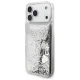 Guess Liq. Glitter 4 Charms Case for iPhone 17 Pro Max, Silver