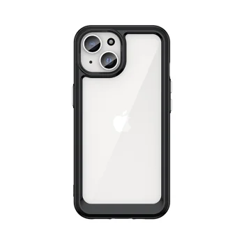 Smūgiams atsparus dėklas iPhone 15 Plus Outer Space Case, juodas
