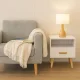 Modern Bedside Tables Set of 2 with Drawer, White, ModernHome