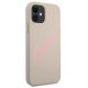 Guess iPhone 12 mini Case Silicone Vintage, Gray Pink