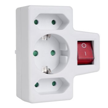 Maclean MCE215 Power Splitter, 3 Sockets with Switch (German Standard)