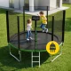 4FIZJO CLASSIC sodo batutas su tinklu ir kopėtėlėmis 312 cm 10 FT, žalias / juodas
