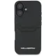 Karl Lagerfeld HC Grained PU Cardslot Metal Elong iPhone 16 Case, Black