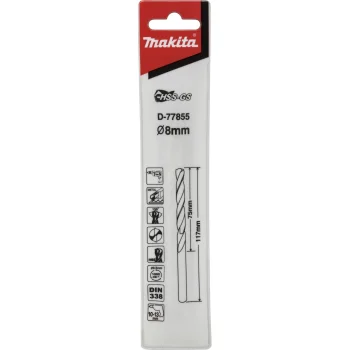 Makita HSS-GS Metal Drill Bit D-77855, 8.0x117 mm