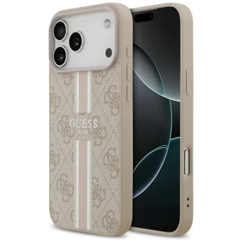 Guess 4G Printed Stripes MagSafe Case for iPhone 17 Pro Max, Pink