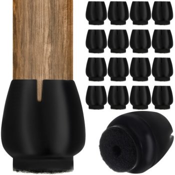 Malatec Silicone Chair Leg Caps with Felt 12-16 mm 16 pcs, Black