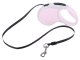 Automatic dog leash 5m, strong up to 15kg, with lock, pink