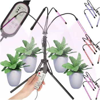 LED Grow Light for Plants on Tripod, 4 Flexible Arms, 80 LED