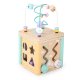 ECOTOYS Wooden Activity Cube with Shape Sorter and Bead Maze