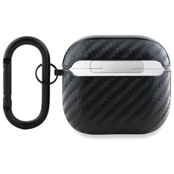 BMW Carbon Double Metal Logo Case for Apple AirPods 4, Black