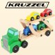 Деревянный грузовик Kruzzel с автовозом и 4 машинками