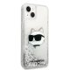 Karl Lagerfeld iPhone 14 Plus Case Glitter Choupette Head Silver