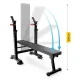 Training Weight Bench with Barbell Rack 4FIZJO PRO+
