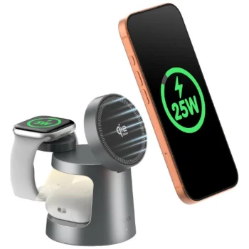 SODI W108A 3-in-1 Wireless Charger with Night Light 25W - Gray