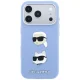 Karl Lagerfeld Case for iPhone 18 Pro / 17 Pro Saffiano Pins & Logo, Light Blue
