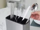 Cutlery Drainer 4 Compartments with Drip Tray, Silver/Black