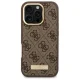 Apple iPhone 16 Pro 6.3\'\' Guess 4G Logo Plate Magsafe Case Cover, Brown