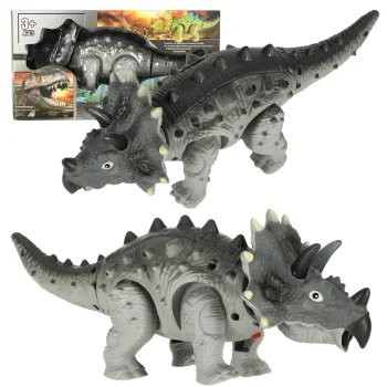 Remote-controlled dinosaur - RC Triceratops - walks, lights up, and roars