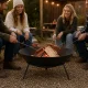 Large Metal Garden Fire Pit with Stand and Poker 55cm