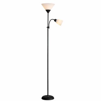 Modern Industrial Floor Lamp 170cm Tall 2-Light E27 for Living Room, black