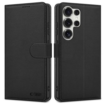 Tech-Protect Wallet Case for Samsung Galaxy S25 Ultra, Black