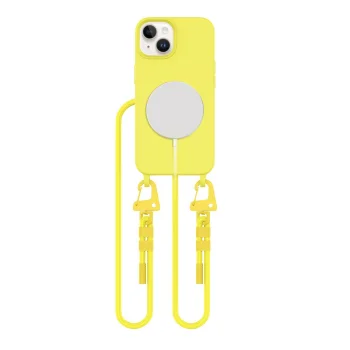 Tech-Protect Magnecklace MagSafe dėklas iPhone 14 su virvele, geltonas