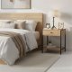 Industrial Nightstand with Drawer and Shelf ModernHome Bedside Table, Light Oak