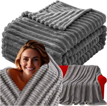 Soft Microfiber Throw Blanket 160x200 cm Ruhhy 24494, Grey