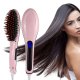 Electric Hair Straightening Brush with LCD Display, Pink