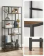 Leobert Modern Bookshelf with 6 Shelves, 180cm, Rustic Brown/Black