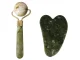 3-in-1 Jade Face Massager Set with Roller and Gua Sha, Green