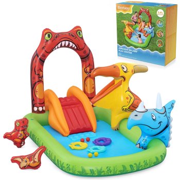 Bestway Jurassic Inflatable Play Center Kiddie Pool with Slide 241x140x137 cm 53160