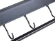 Hanging Wall Shelf with Hooks and Railing, 30 cm, Black