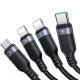 Joyroom S-A18 4-in-1 USB-A to USB-C / 2x Lightning / Micro USB Cable, 1.2m, Black