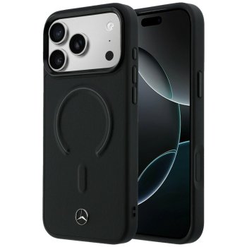 Mercedes Leather 3D MagSafe Case for iPhone 17 Pro Max, Black