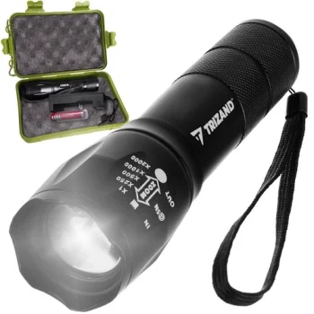 Trizand CREE LED T6 USB Rechargeable Flashlight, Black
