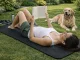 Premium Yoga and Pilates Exercise Mat with Carrying Strap 183cm, Black Grey