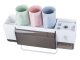Wall-Mounted Bathroom Toothbrush Cup Organiser Toothpaste Dispenser