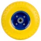 Humberg 4882 Tubeless Wheelbarrow Wheel 3.00-4, Yellow/Blue
