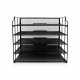 5-Tier Desk Document Organizer A4 Metal Mesh Paper Sorter, Black